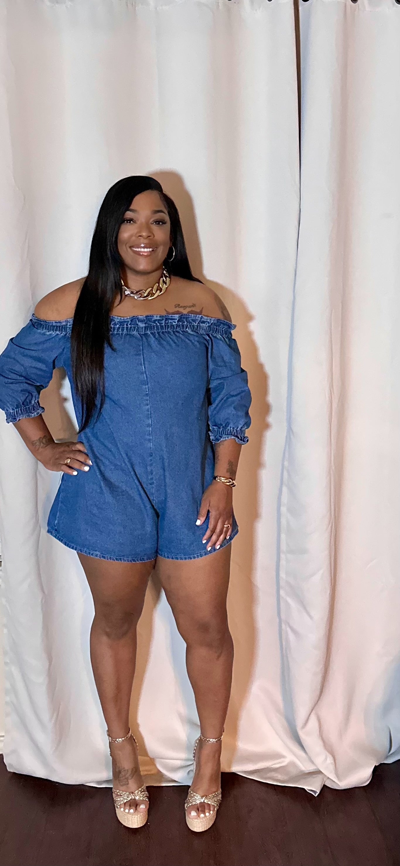 Holly Denim Romper